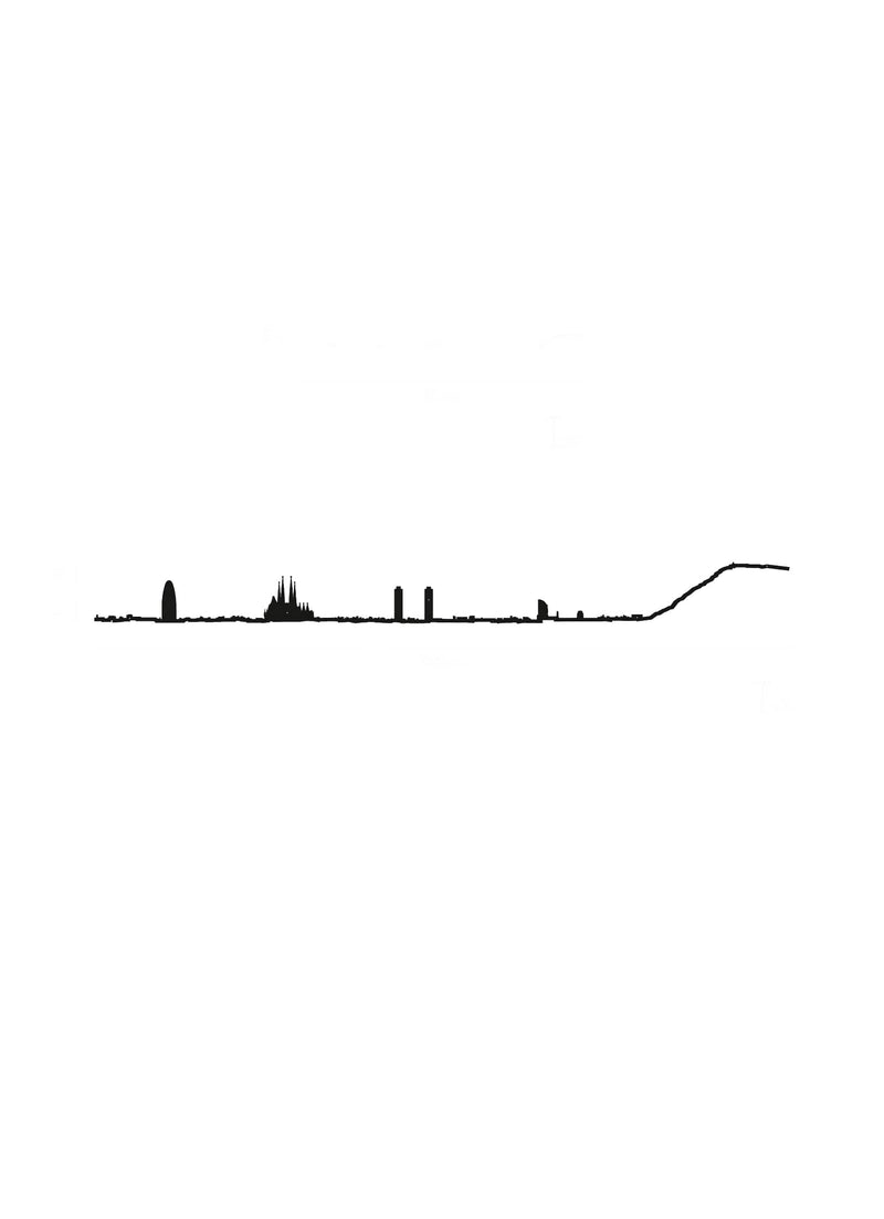 Découvrez la silhouette Barcelone de The Line : un design minimaliste capturant la ligne d&