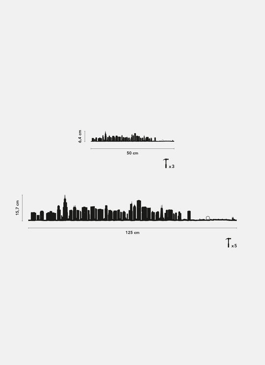 Apportez Chicago dans votre intérieur avec la silhouette de The Line : une œuvre unique célébrant ses gratte-ciel iconiques.