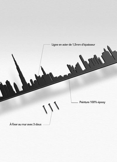 Silhouette Dubaï The Line : une œuvre qui célèbre l'ambition et l'innovation architecturales de cette ville dynamique.