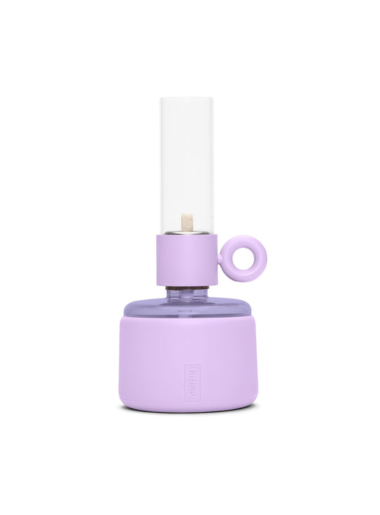 Fatboy Flamtastique XS : lampe à huile en verre borosilicaté et silicone pour une lueur accueillante et durable. lilas.