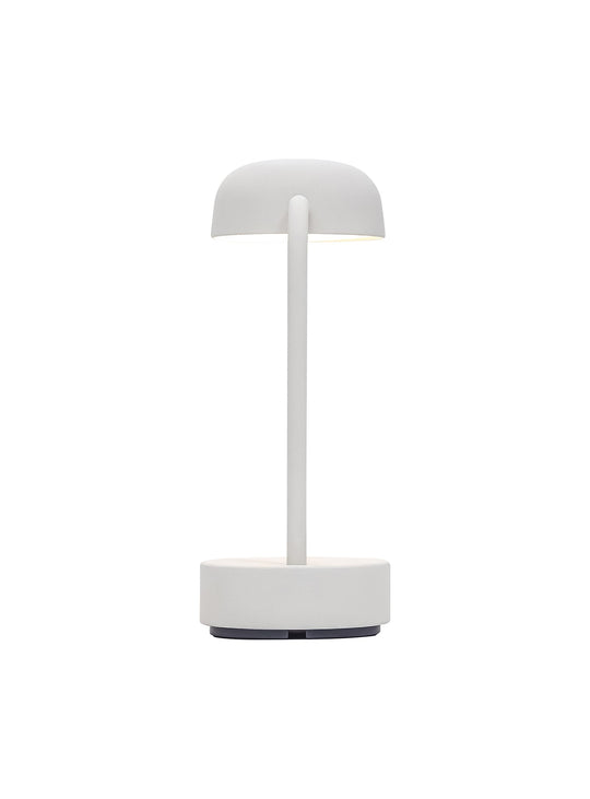 Fokus de Kooduu : une lampe design et pratique, idéale pour un bureau ou une chambre. Éclairage réglable et USB intégré. Blanc.