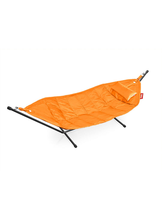 Headdemock de Fatboy : un hamac grand format pour vos moments de détente au jardin, sur la terrasse ou au bord de la piscine. Orange Bitters.