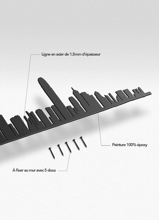 Silhouette Hong Kong The Line : un design épuré qui célèbre la ligne d’horizon dynamique de cette ville iconique.