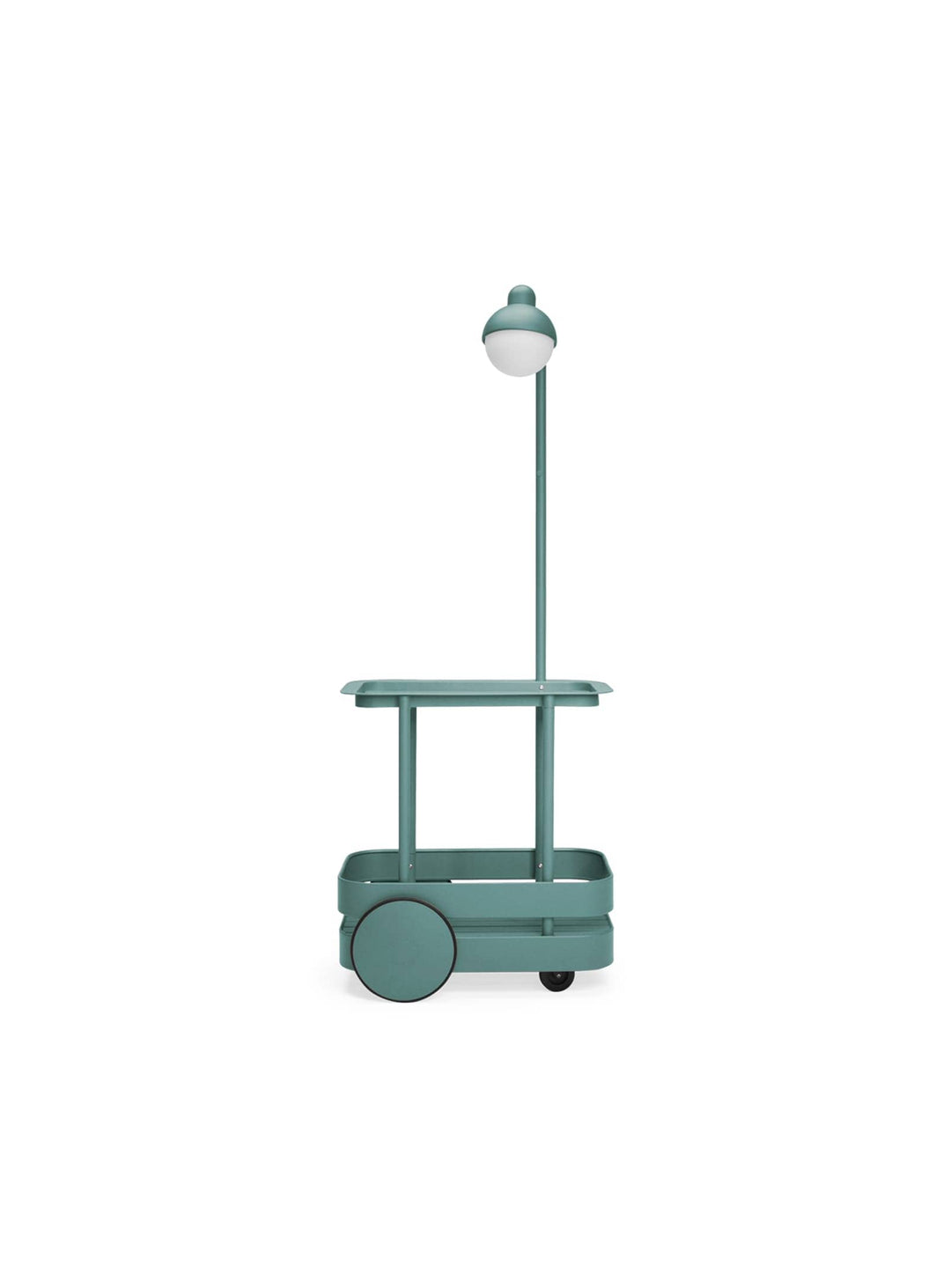 Découvrez le Jolly Trolley de Fatboy : un chariot polyvalent avec bar mobile, lampe LED intégrée et plateau amovible, idéal pour tous vos moments conviviaux. Sage.