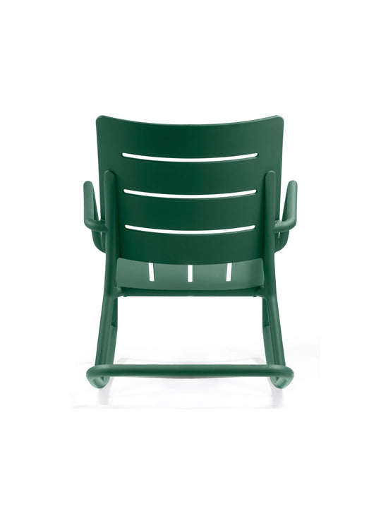 Découvrez la collection OUTO de TOOU : un mobilier polyvalent et résistant, conçu pour allier design haut de gamme et praticité. Vert foncé.