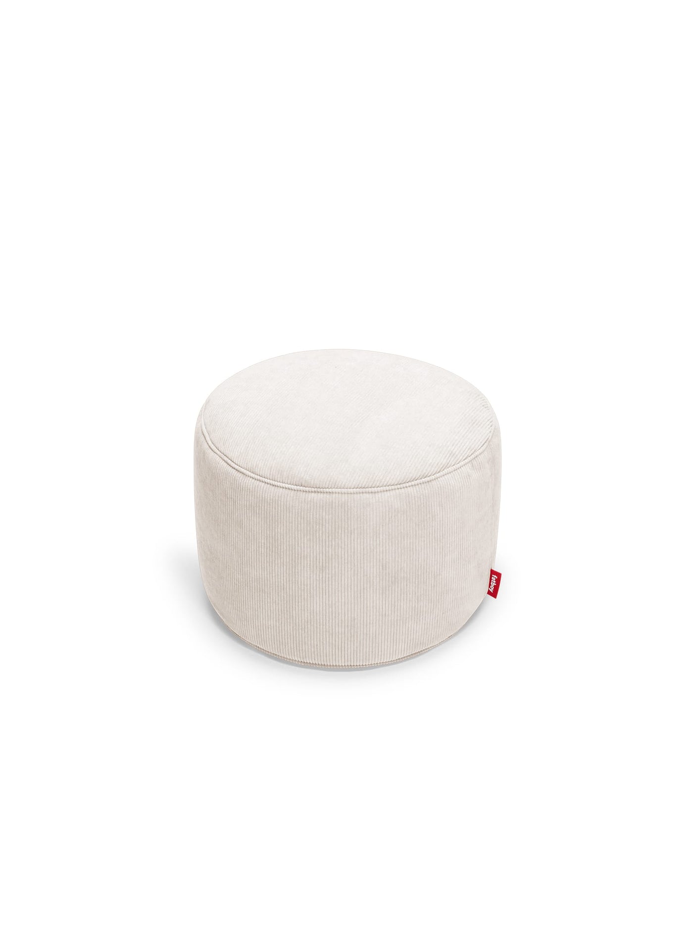 Fatboy Point Cord : un pouf chic et durable en velours côtelé recyclé. Fond antidérapant et confort exceptionnel pour votre maison. Crème.