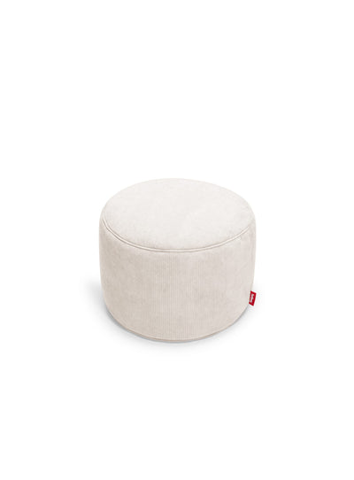 Fatboy Point Cord : un pouf chic et durable en velours côtelé recyclé. Fond antidérapant et confort exceptionnel pour votre maison. Crème.