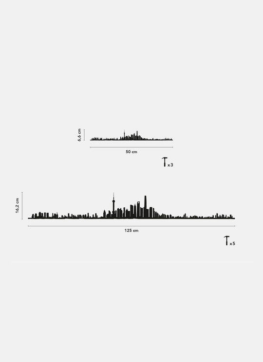 Découvrez la silhouette Shanghai : une représentation minimaliste du paysage urbain innovant de la ville.