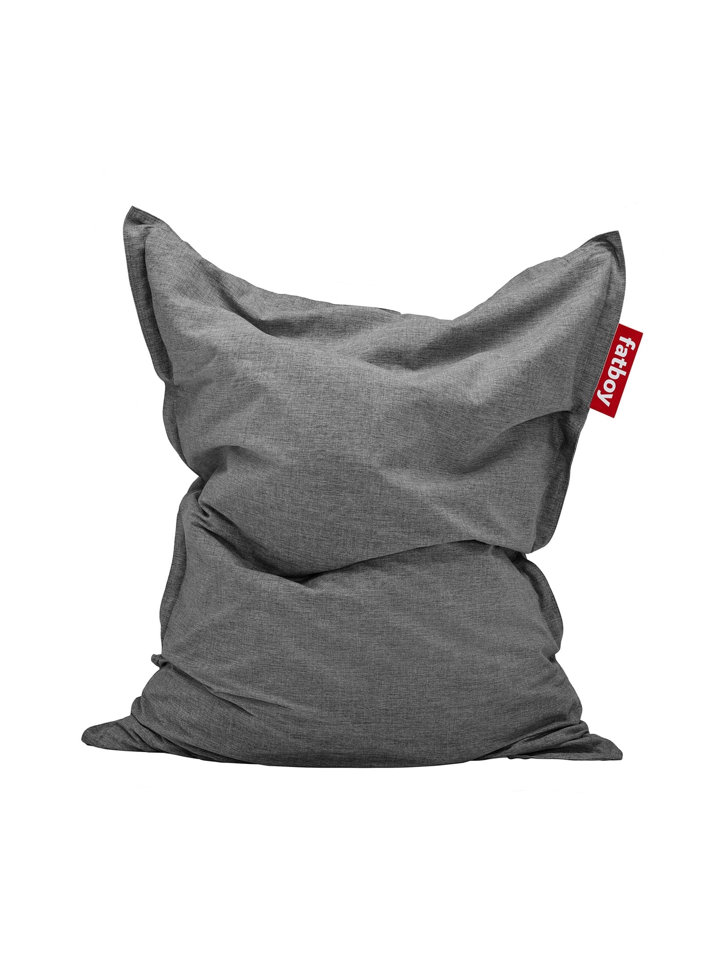 Slim Outdoor de Fatboy : un pouf extérieur imperméable, durable et ergonomique. Conçu pour résister au vent, au soleil et à l’humidité. gris pierre.