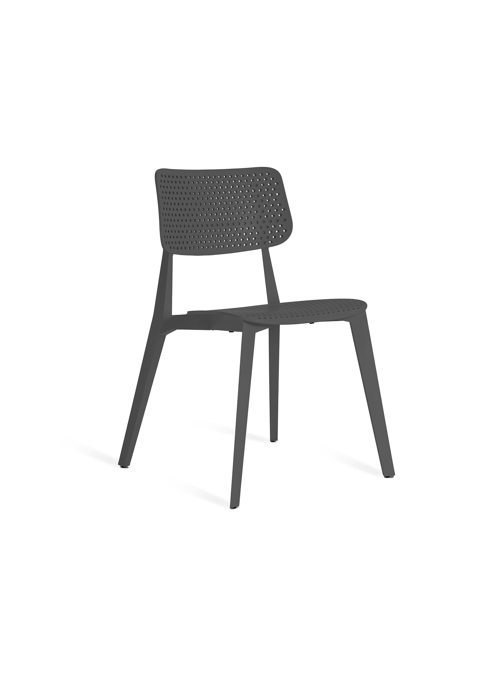 Découvrez Stellar de TOOU : une chaise à dîner empilable au design intemporel, combinant lignes stellaires et confort ergonomique. Anthracite.