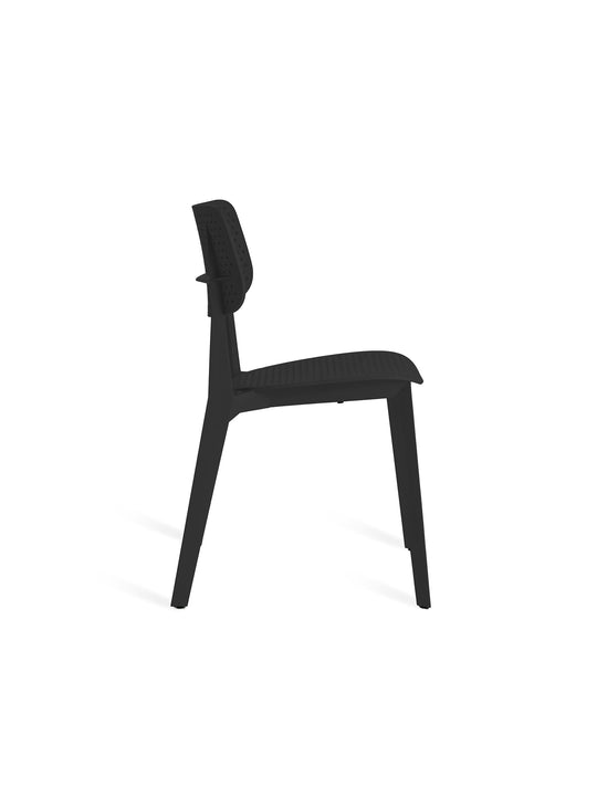 Ajoutez style et polyvalence avec Stellar de TOOU : une chaise à dîner robuste et ergonomique au design inspirant. Noir.