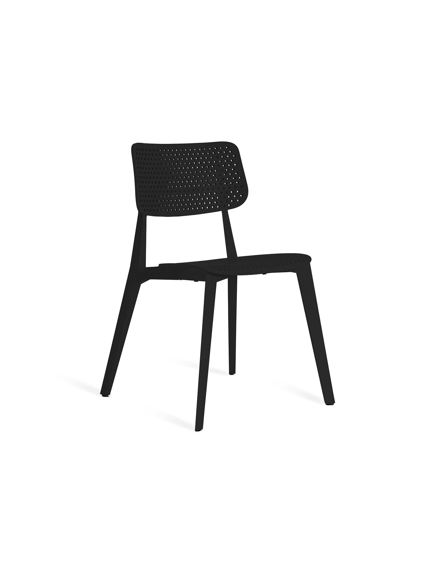 Stellar par TOOU : une chaise contemporaine au design étoilé, alliant robustesse et confort pour une utilisation quotidienne. Noir.