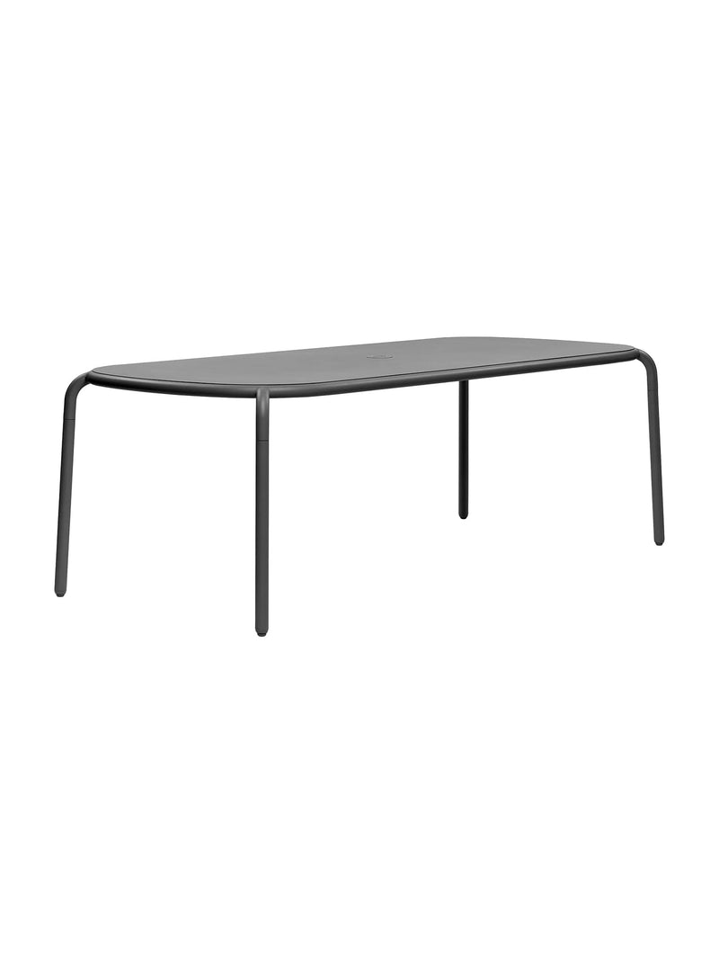 La table Toní Tablo de Fatboy : idéale pour 8 personnes, aluminium léger, design minimaliste et durable pour des repas en extérieur. Anthracite.