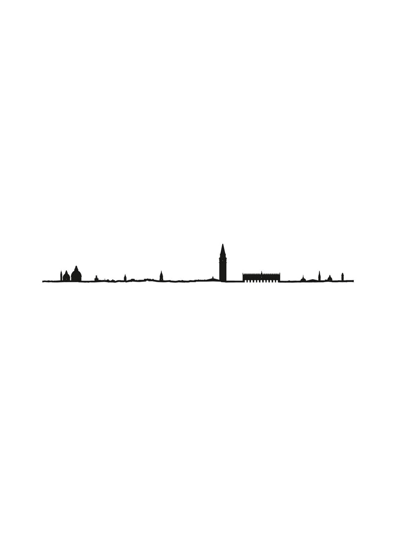 Apportez la magie de Venise chez vous avec la silhouette Venice de The Line, mettant en valeur la place Saint-Marc et le palais des Doges.