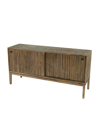 Buffet en bois d'acacia West : une pièce Mid-Century polyvalente pour ranger et organiser vos objets avec style.