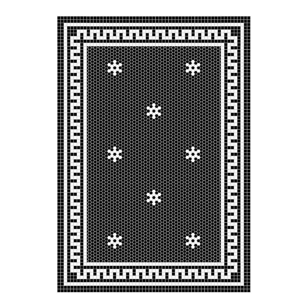 Adama Alma, napperon rectangulaire classics, set de table 35x50 cm, en vinyle, tuxedo noir