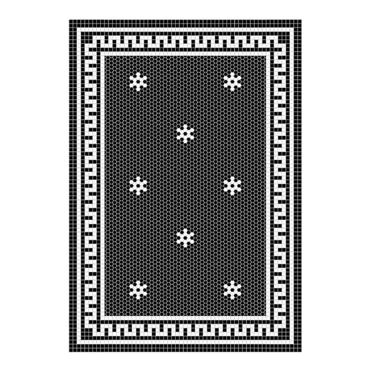 Adama Alma, napperon rectangulaire classics, set de table 35x50 cm, en vinyle, tuxedo noir