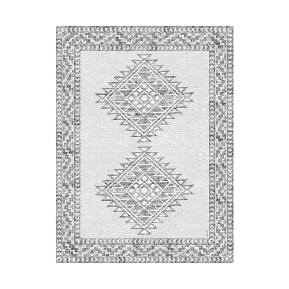 Adama Alma, napperon rectangulaire persan, set de table 35x50 cm, en vinyle, cusco, gris