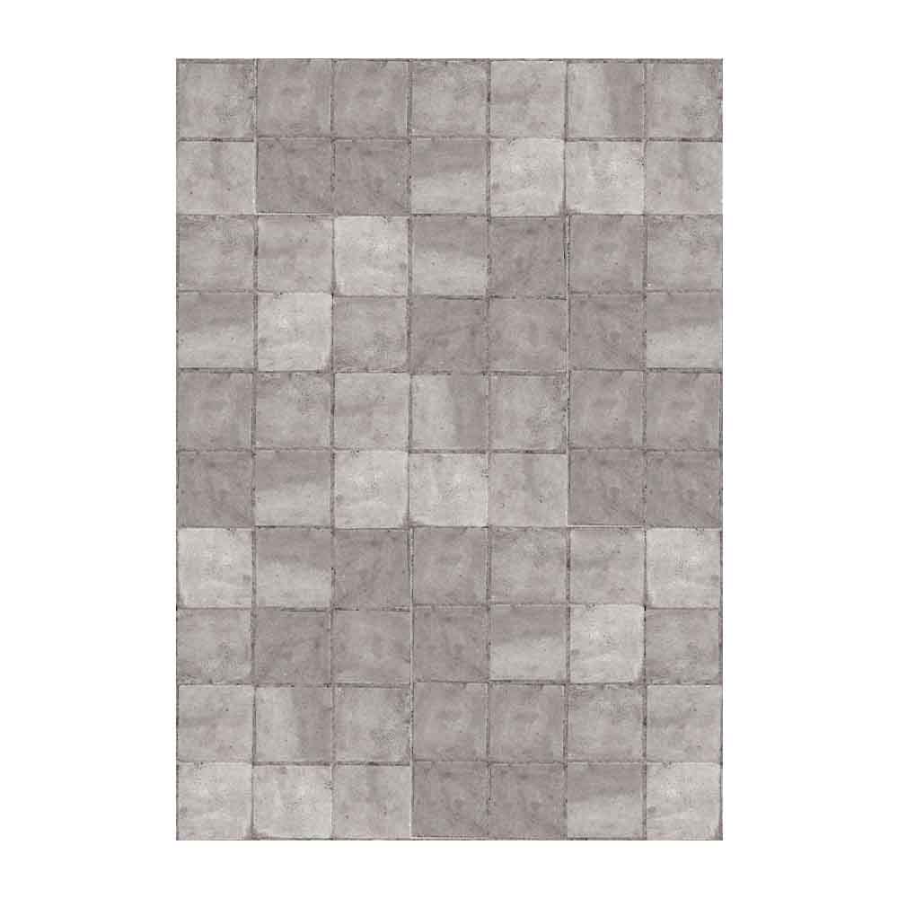 Adama Alma Napperon rectangulaire, set de table à motifs en tuiles, en vinyle, sett gris