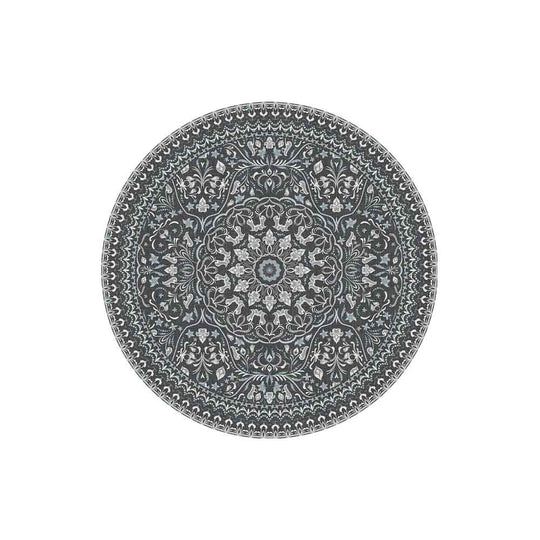 Adama Alma Place Mat, napperon rond à motif, en vinyle, mali noir