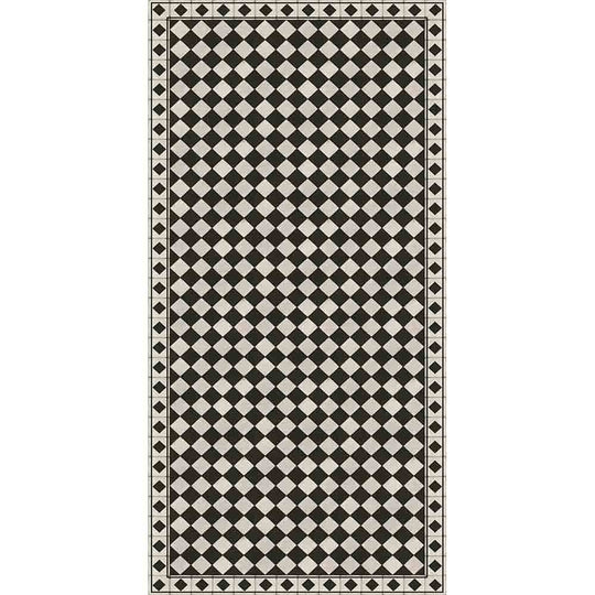 Adama Alma Chess, tapis plat à motif d’une épaisseur de 5 mm, en vinyle, noir