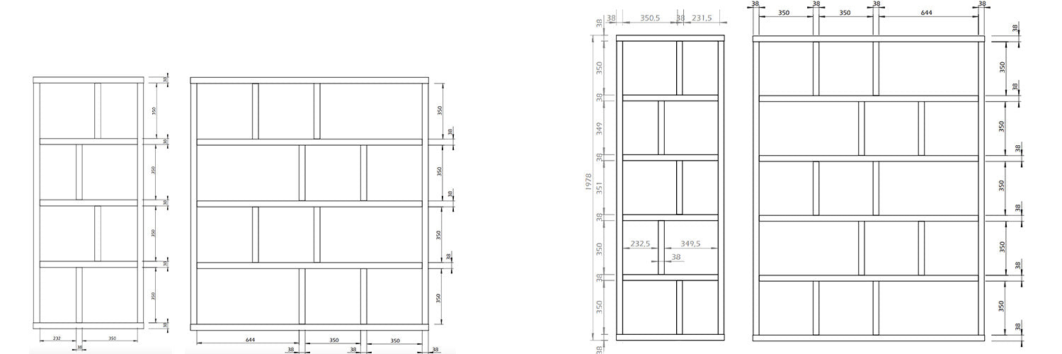 TemaHome Berlin, bibliothèque, en bois, dimensions