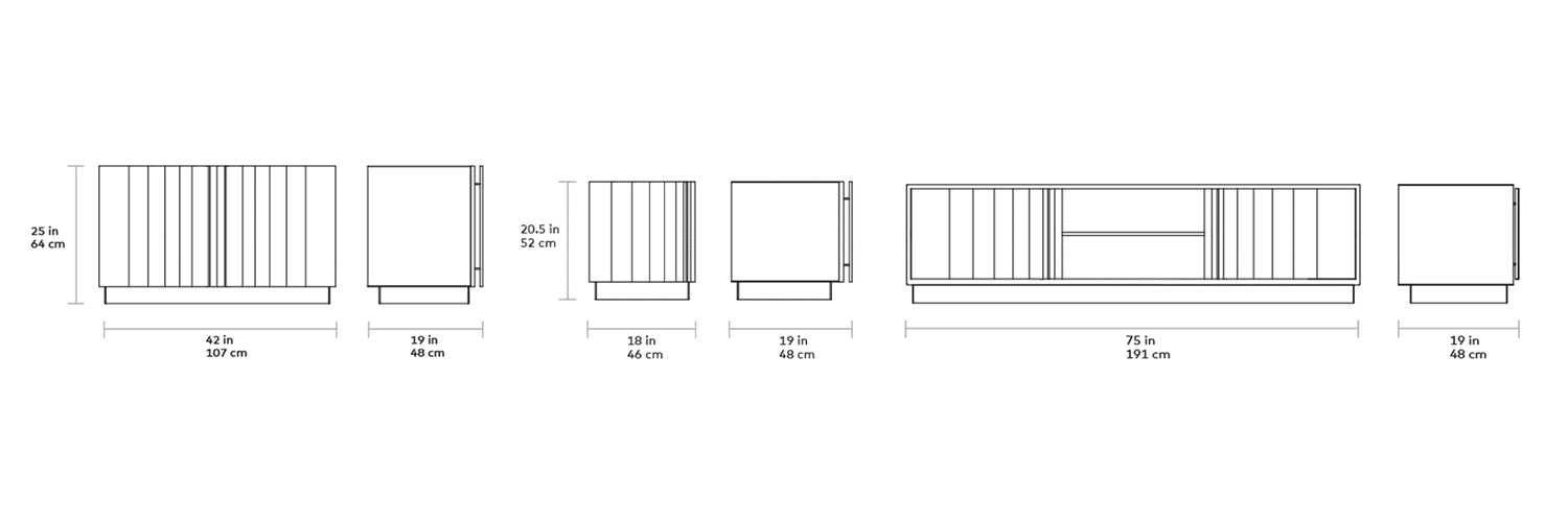 Elora, meubles de rangement par Gus* Modern, dimensions