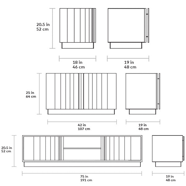 Elora, meubles de rangement par Gus* Modern, dimensions