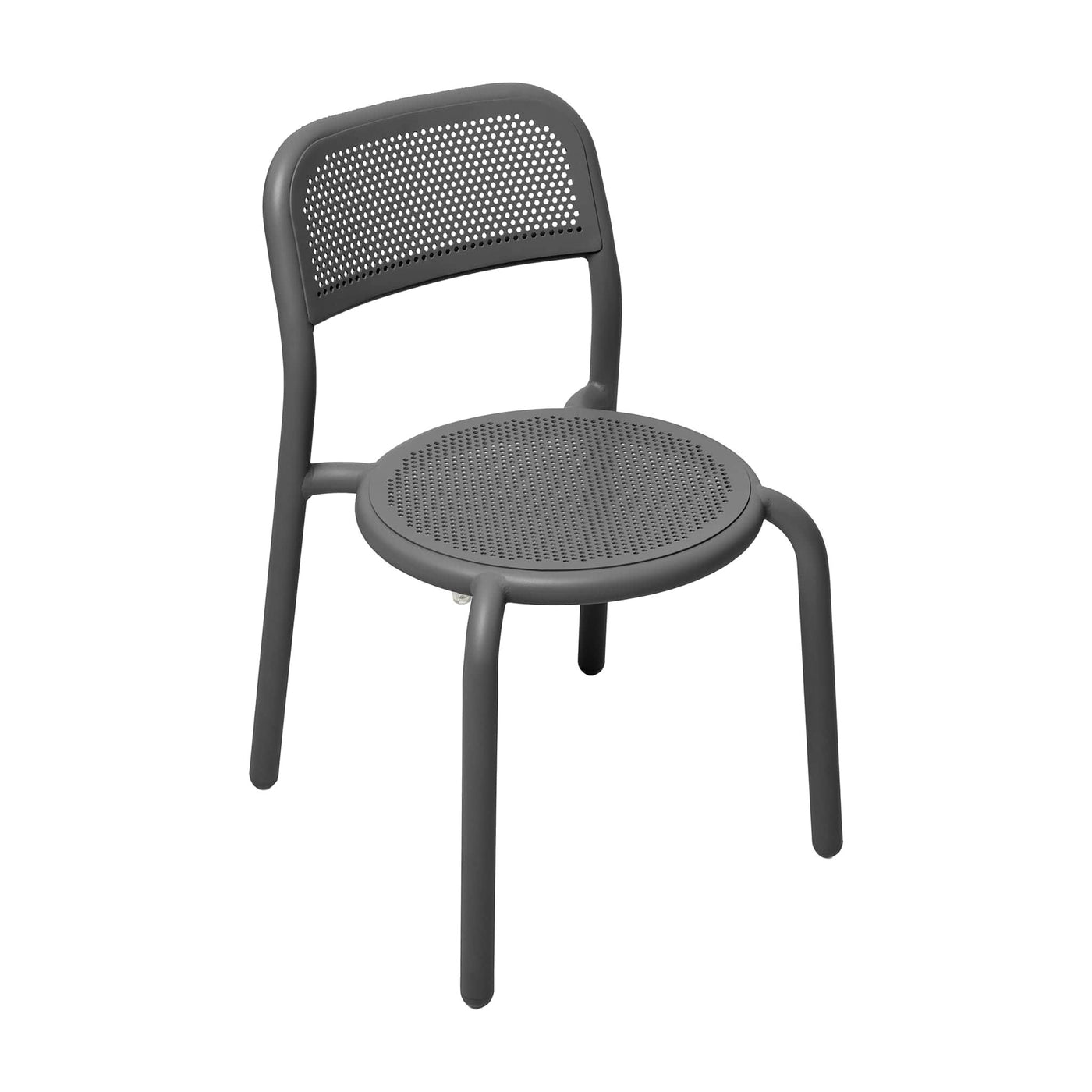 Chaise Toní de Fatboy : cadre en aluminium, design perforé et empilable jusqu'à 4 chaises. Anthracite.