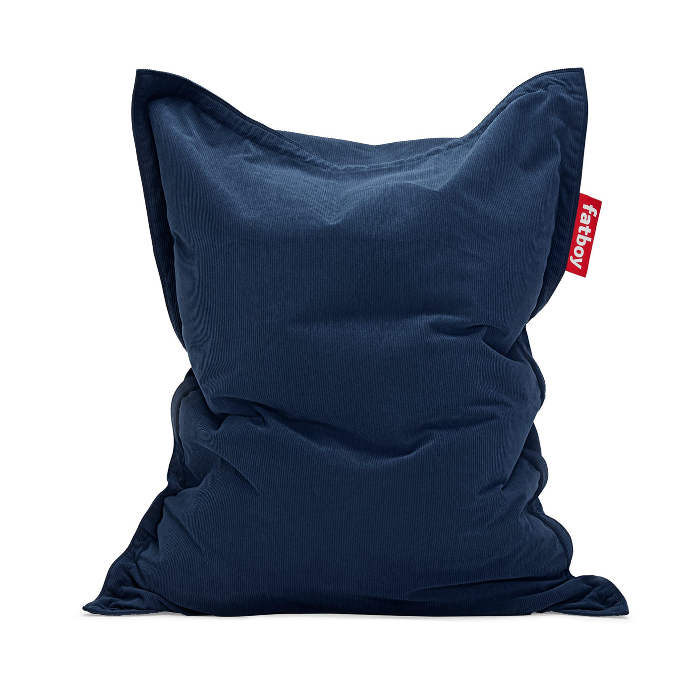 Améliorez votre espace avec le pouf Slim Cord de Fatboy, fabriqué à partir de matériaux recyclés. Bleu foncé.