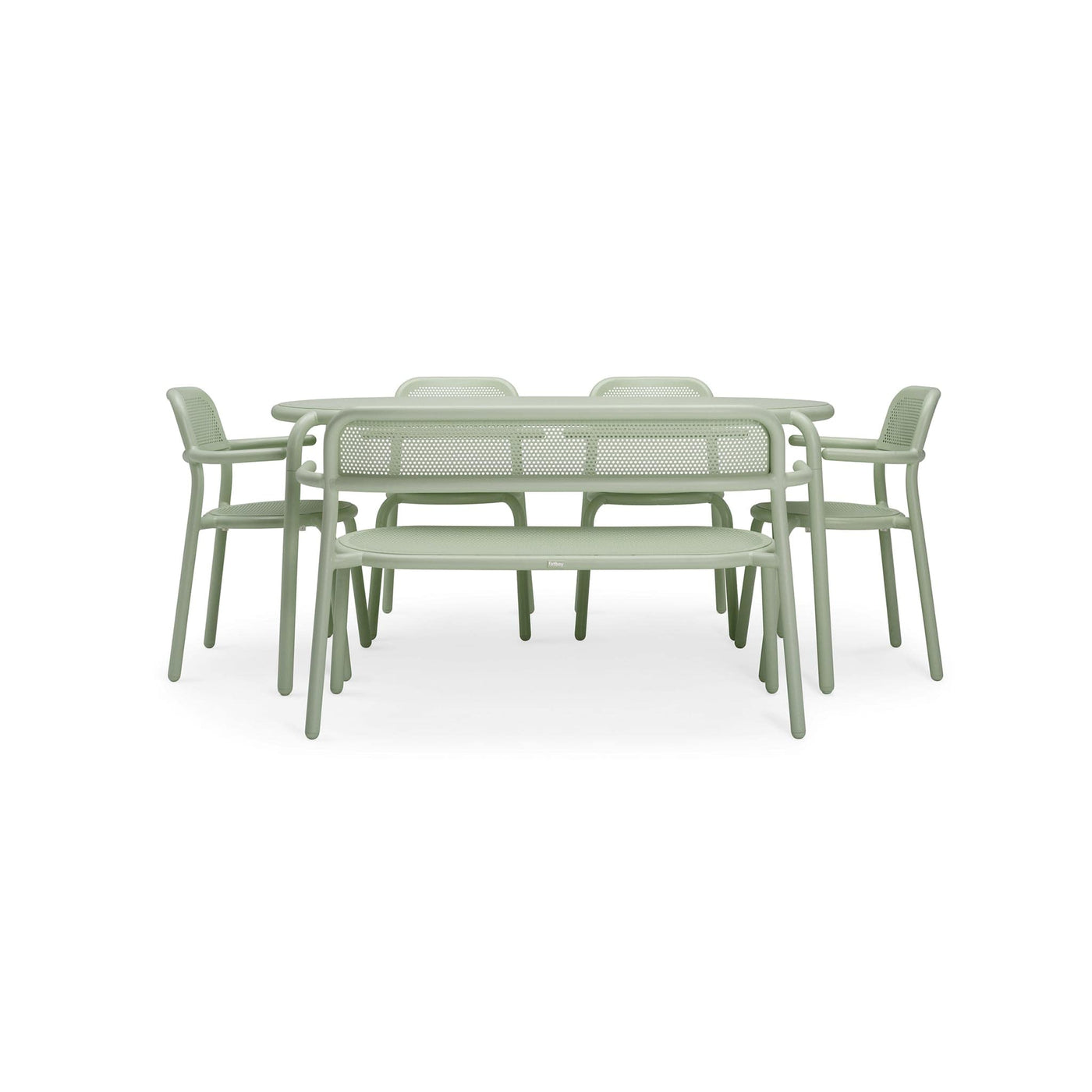 Toní Tavolo de Fatboy : convivialité et longévité : Cette table d'extérieur pour six personnes est parfaite pour des repas, des verres et des jeux. Aluminium léger et revêtement de protection.