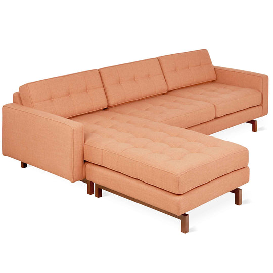 Gus* Modern Jane 2, sofa bi-sectionnel, en bois et tissu, caledon sedona, noyer