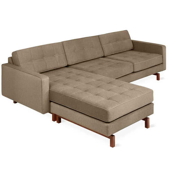 Gus* Modern Jane 2, sofa bi-sectionnel, en bois et tissu, merino mocha, noyer