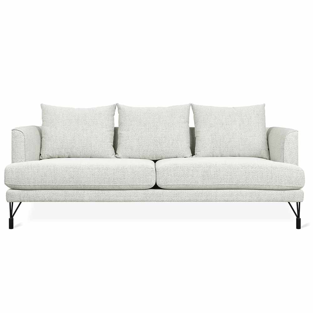 Gus* Modern Highline, sofa confortable de 3 places, en métal, bois et tissu, helio tux