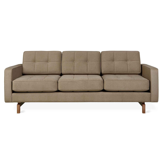 Gus* Modern Jane 2, sofa 3 places, en bois et tissu, merino mocha, noyer