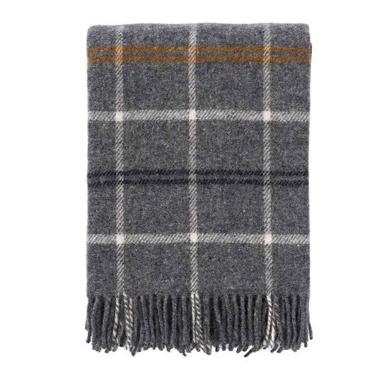 Klippan tartan, jeté aux motifs écossais, en laine, gris foncé