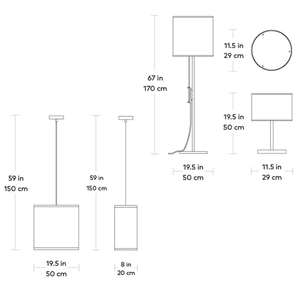 Milton, lampe avec un abat-jour en bois par Gus* Modern, dimensions