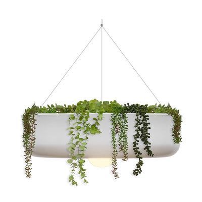 Jardinière suspendue Elba : éclairage sans fil, aimant intégré pour une installation rapide, parfaite pour intérieur et extérieur.