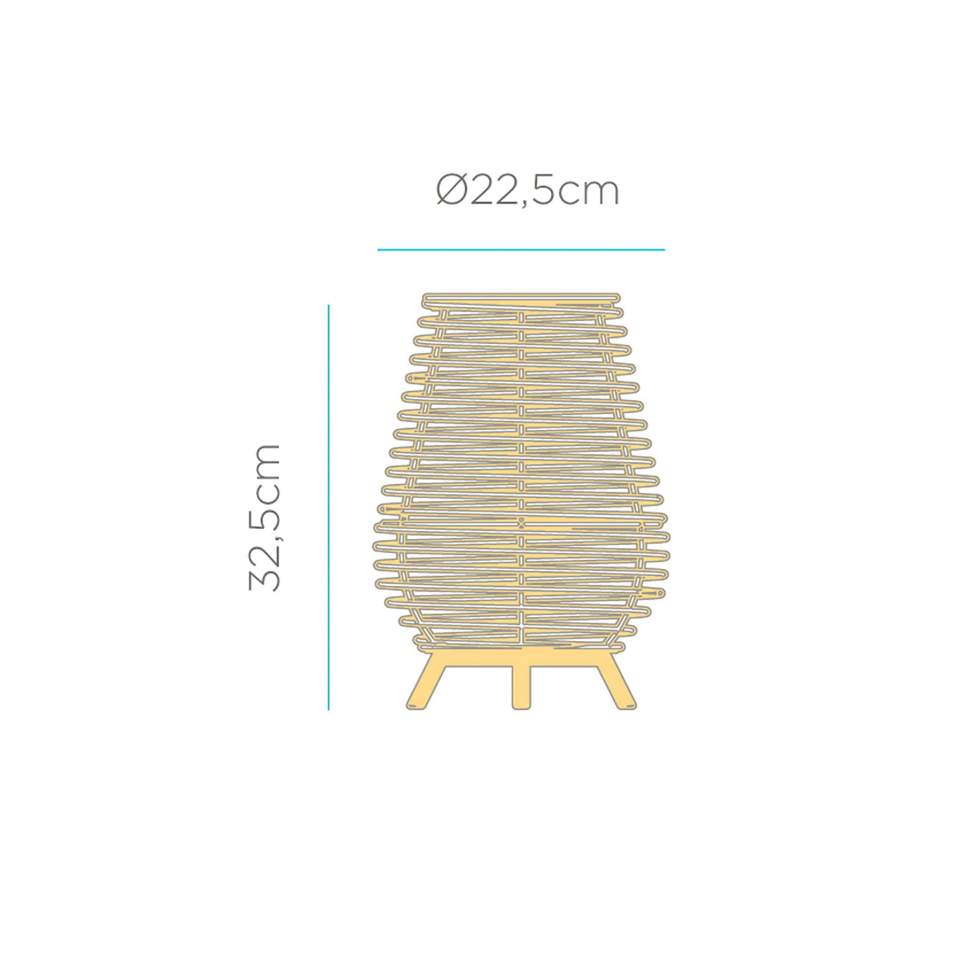 Découvrez la lampe de table sans fil Bossa 30 : design naturel en fibres tressées, base aimantée pour une installation facile et déplacement pratique. Dimensions.