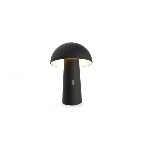 Lampe de table Shitake : design élégant, abat-jour ajustable, autonomie jusqu'à 20 heures. Parfaite pour intérieur et extérieur. Noir.
