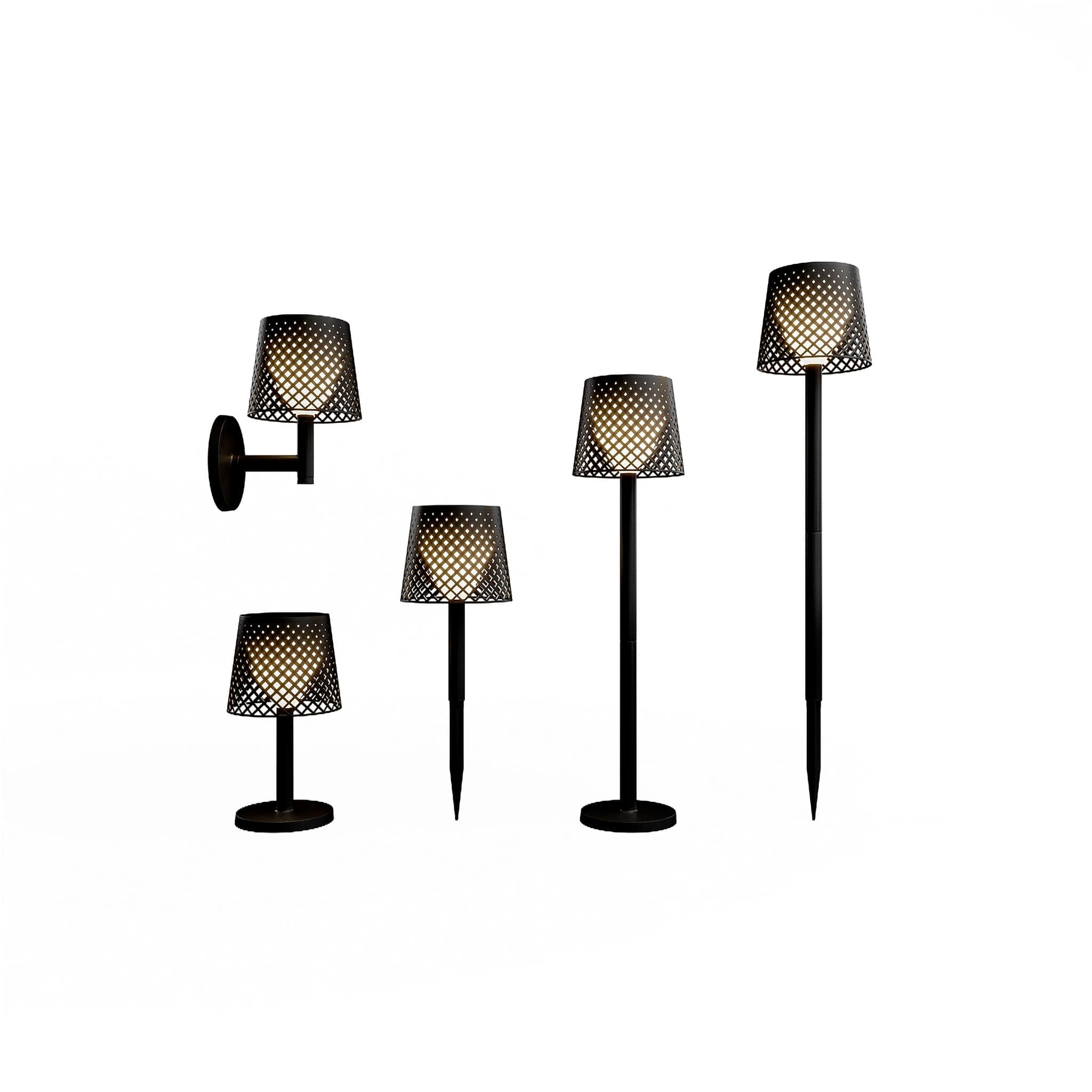 La lampe solaire Greta de Newgarden offre 5 options en 1 : lampe sur pied, lampe de table, deux piques de sol et lampe murale. Polyvalence et style pour votre jardin. Noir.