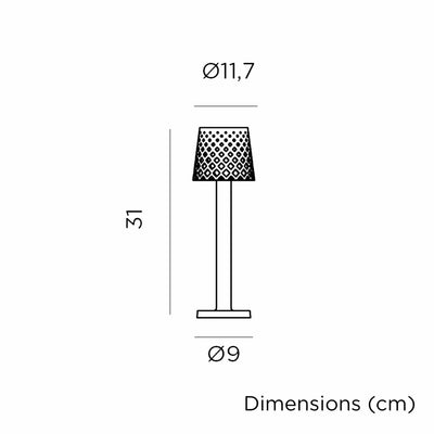 Découvrez la lampe Gretita de Newgarden : élégante, écologique et sans câbles. Fonctionne sur piles, bouton tactile intégré pour un éclairage pratique et moderne. Dimensions.