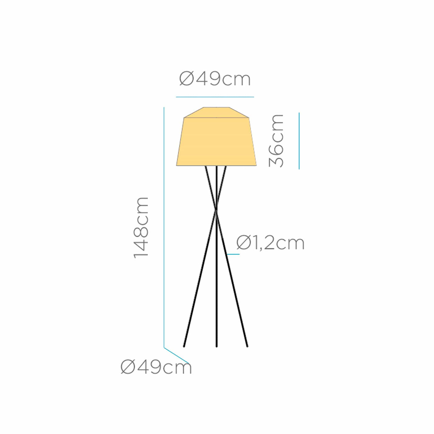 La lampe sur pied Amalfi de Newgarden : fibres naturelles, LED rechargeable, design adaptable à l'intérieur et à l'extérieur pour une luminosité optimale. Dimensions.