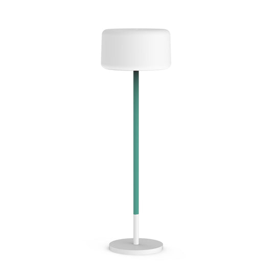 Découvrez Chloe Plant de Newgarden : lampe sur pied en bois et polyéthylène, parfaite pour intérieur et extérieur avec télécommande incluse. Menthe