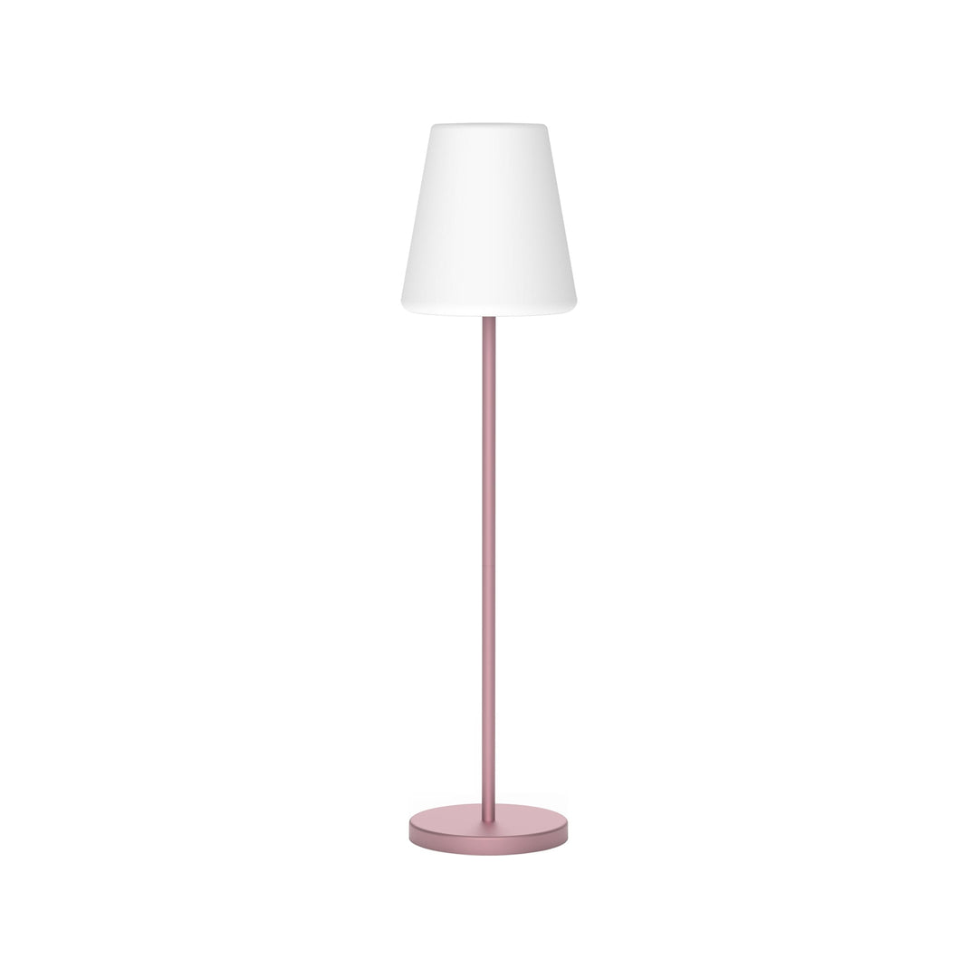 Lampe sur pied Lola Slim 120 : LED RVB, 600 lumens, pied métallique, IP65, idéale pour un éclairage puissant et esthétique dans tous vos espaces. Rose gold.