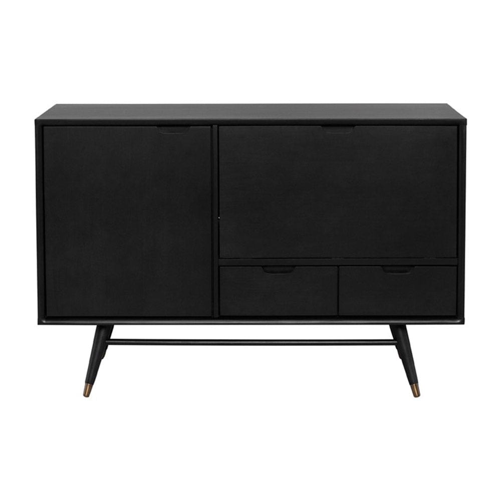 Nuevo Janek, buffet avec tiroirs et porte, en bois, noir