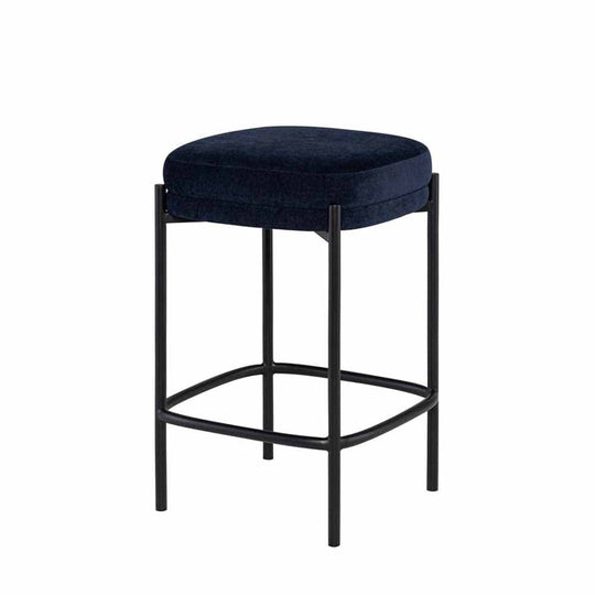 Nuevo Inna, tabouret de comptoir avec une assise rembourré et confortable, en acier et tissu, crépuscule