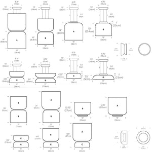 Lampes Totem de Pablo Designs, dimensions