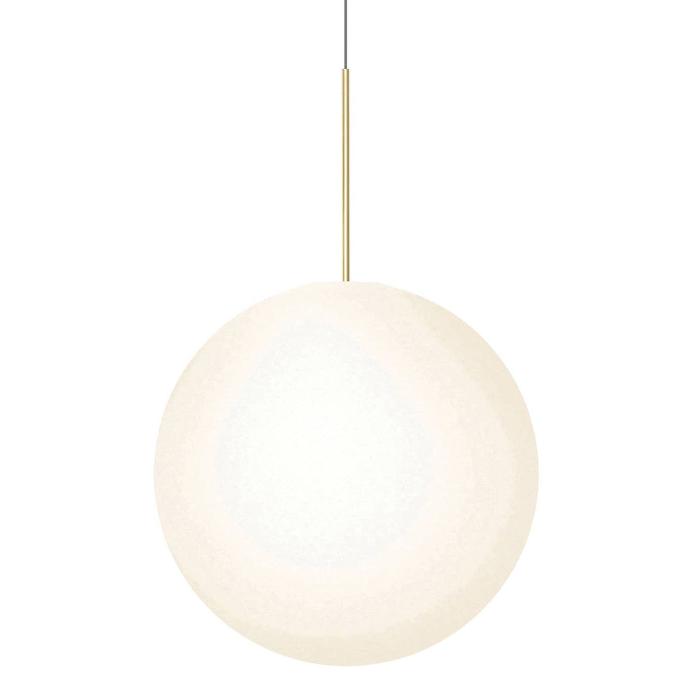 Pablo Designs Bola Sphere, lampe suspendue, en verre et aluminium, 24ʼʼ, laiton