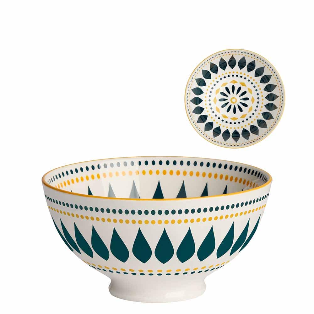 Torre & Tagus Kiri, bol coloré, en porcelaine, petal dot daisy / 6ʼʼ